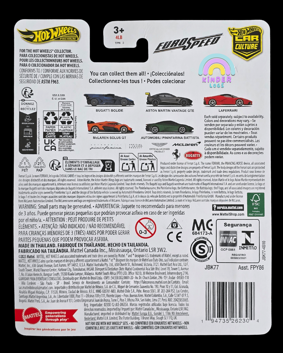 Premium Hot Wheels Aston Martin Vantage GTE - Euro Speed (Imported) - Kinder Logs
