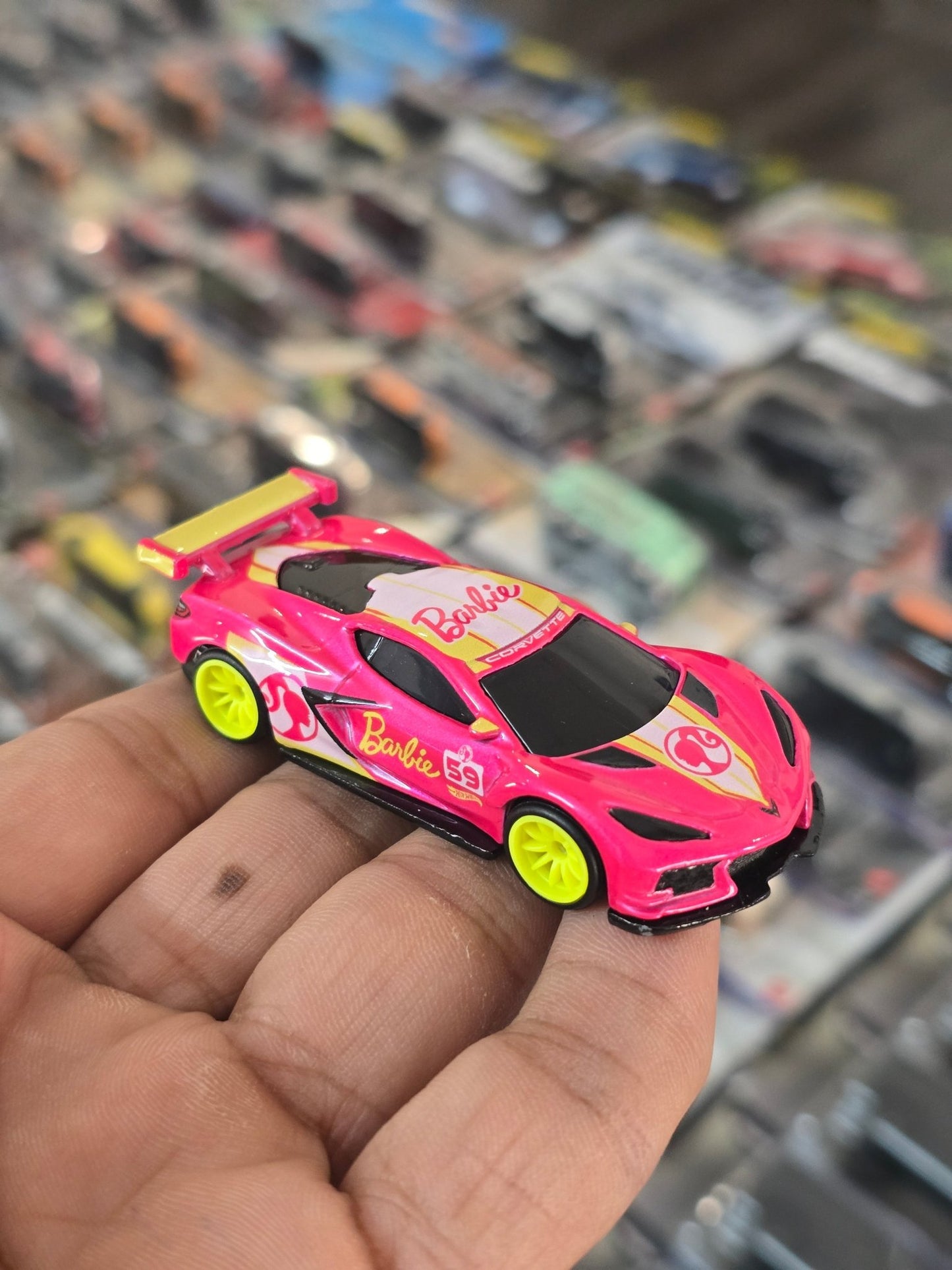 Premium Hot Wheels Barbie Car - Chevrolet Corvette C8.R (Uncarded) - Kinder Logs
