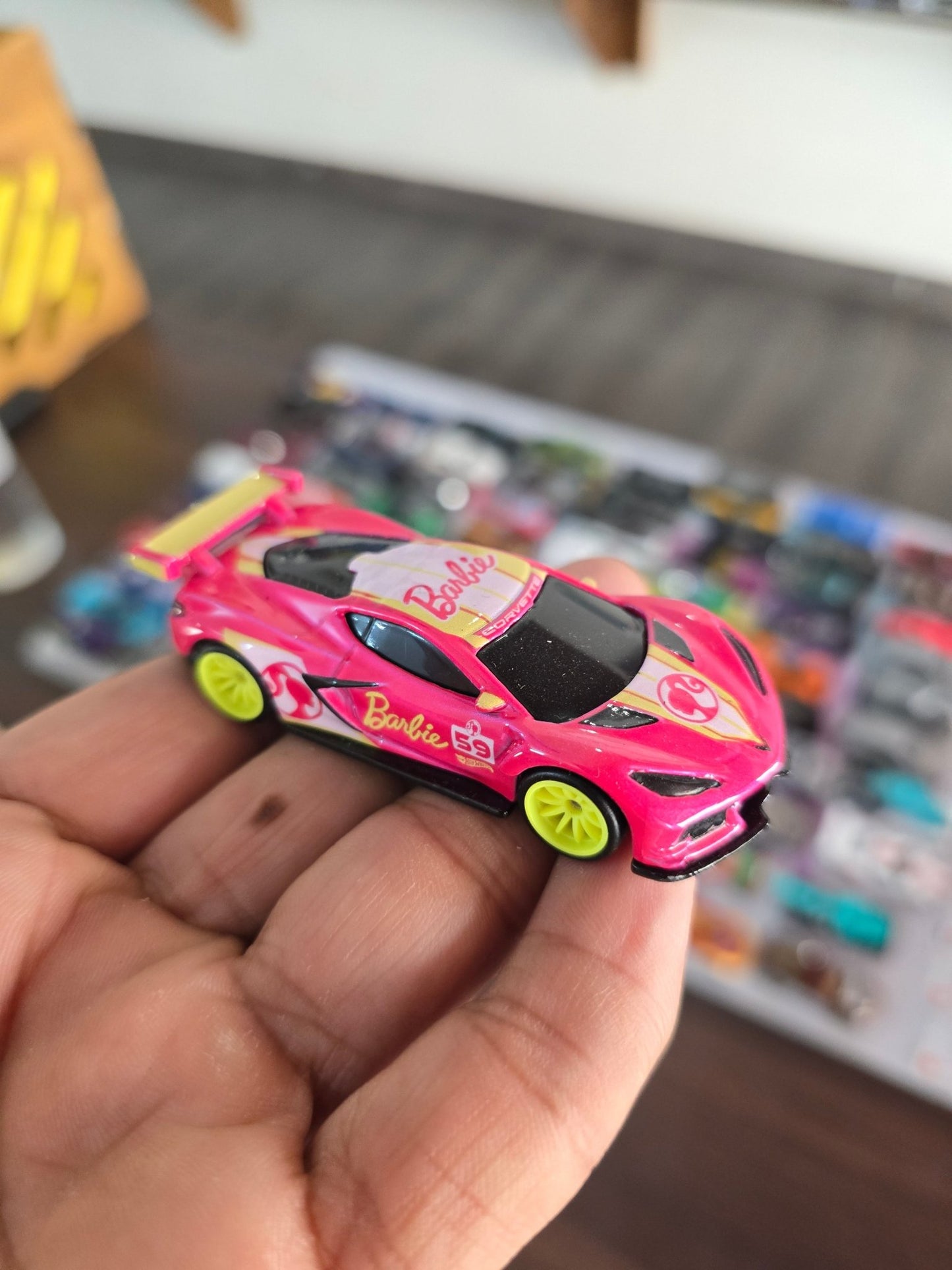Premium Hot Wheels Barbie Car - Chevrolet Corvette C8.R (Uncarded) - Kinder Logs
