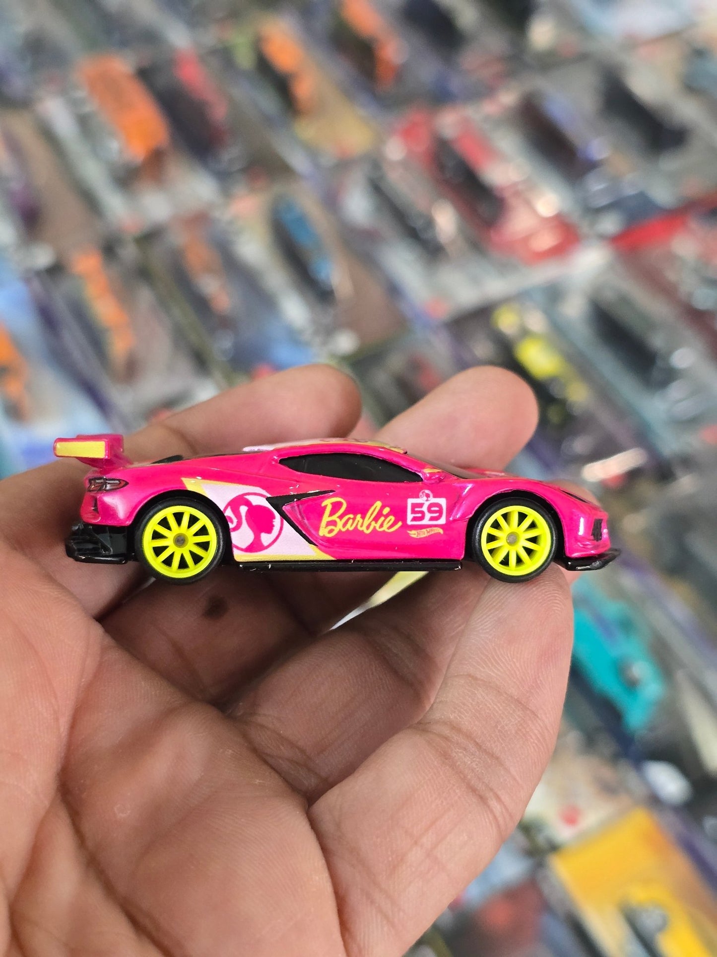 Premium Hot Wheels Barbie Car - Chevrolet Corvette C8.R (Uncarded) - Kinder Logs