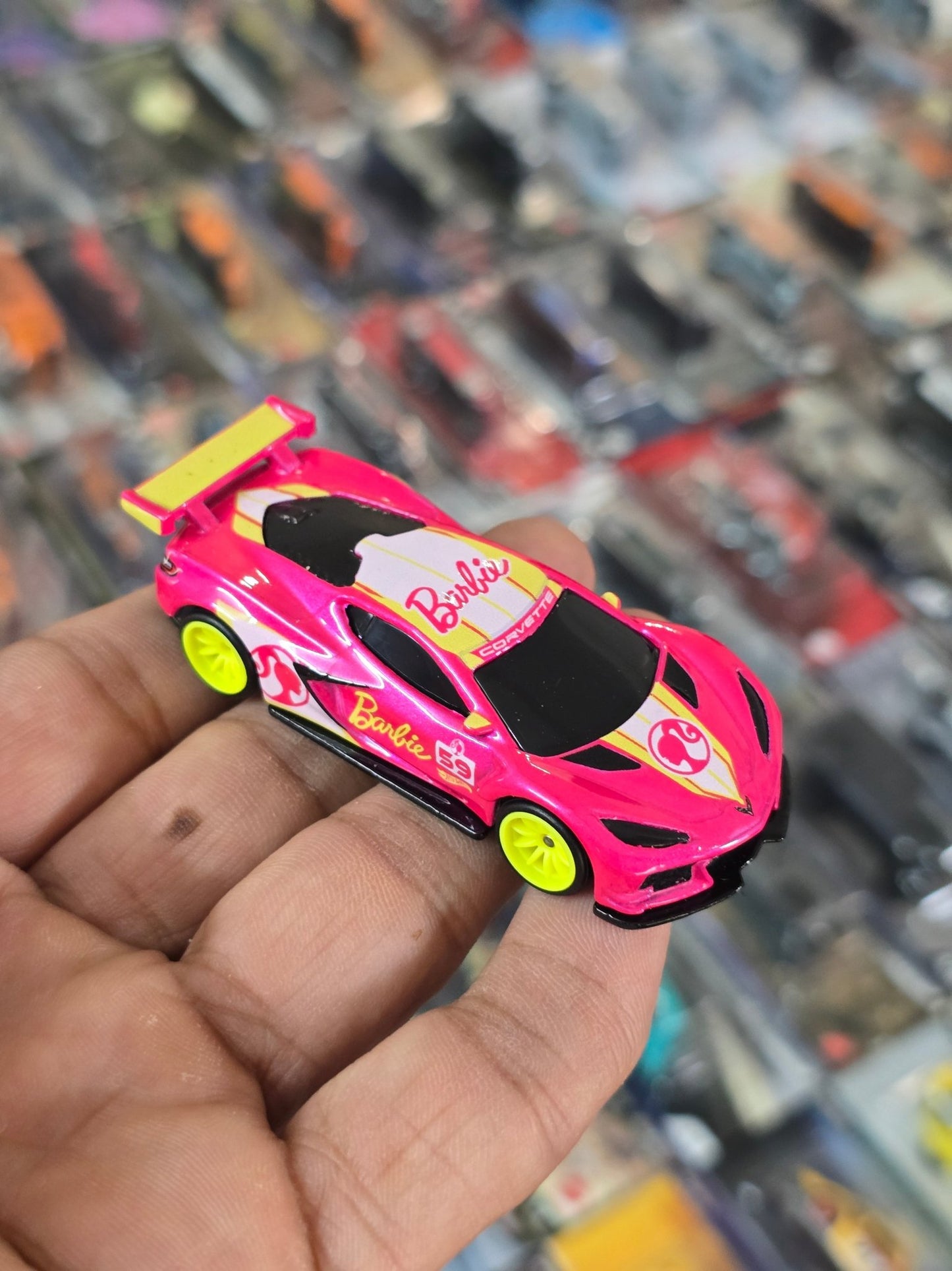 Premium Hot Wheels Barbie Car - Chevrolet Corvette C8.R (Uncarded) - Kinder Logs
