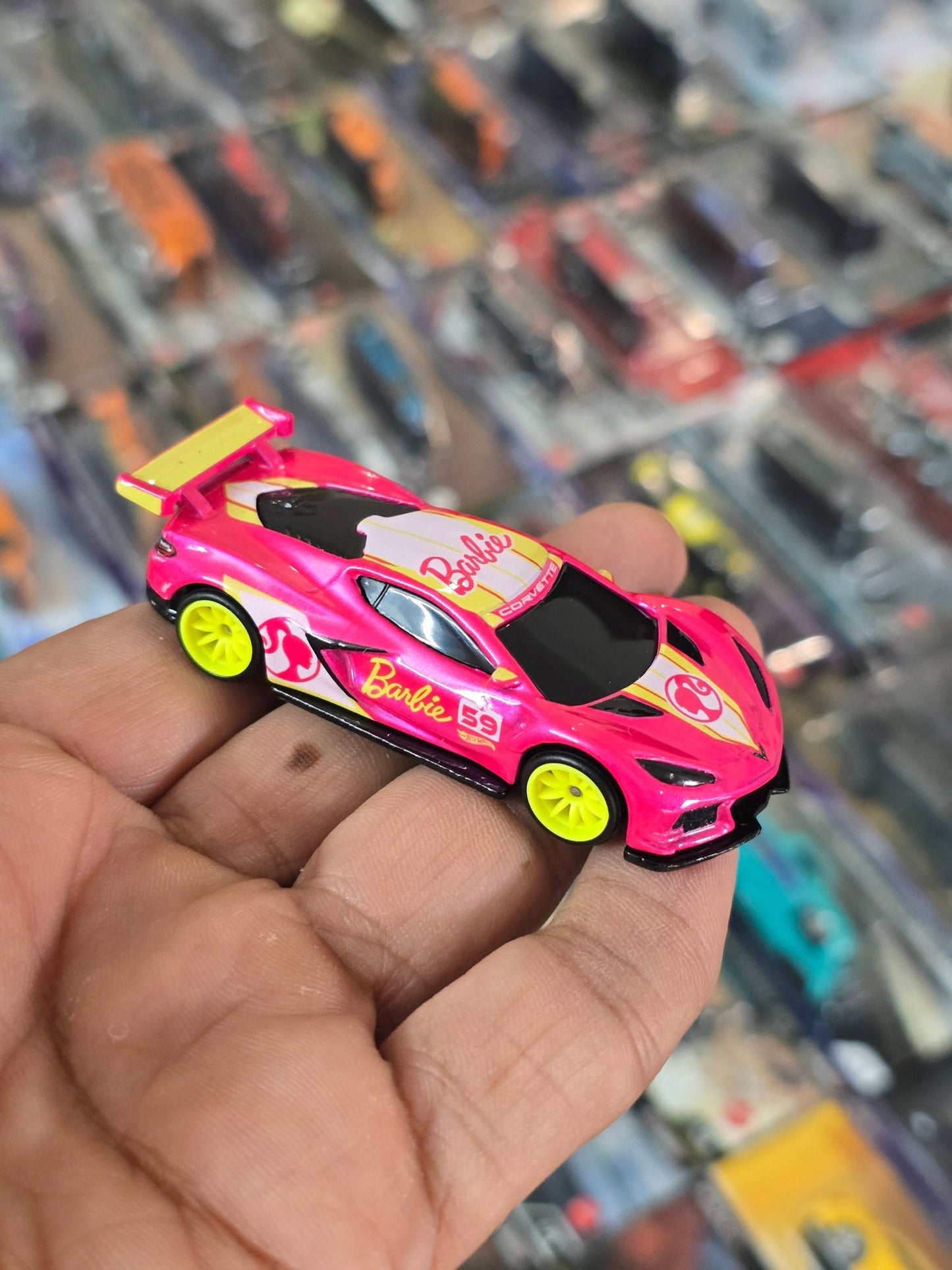 Premium Hot Wheels Barbie Car - Chevrolet Corvette C8.R (Uncarded) - Kinder Logs
