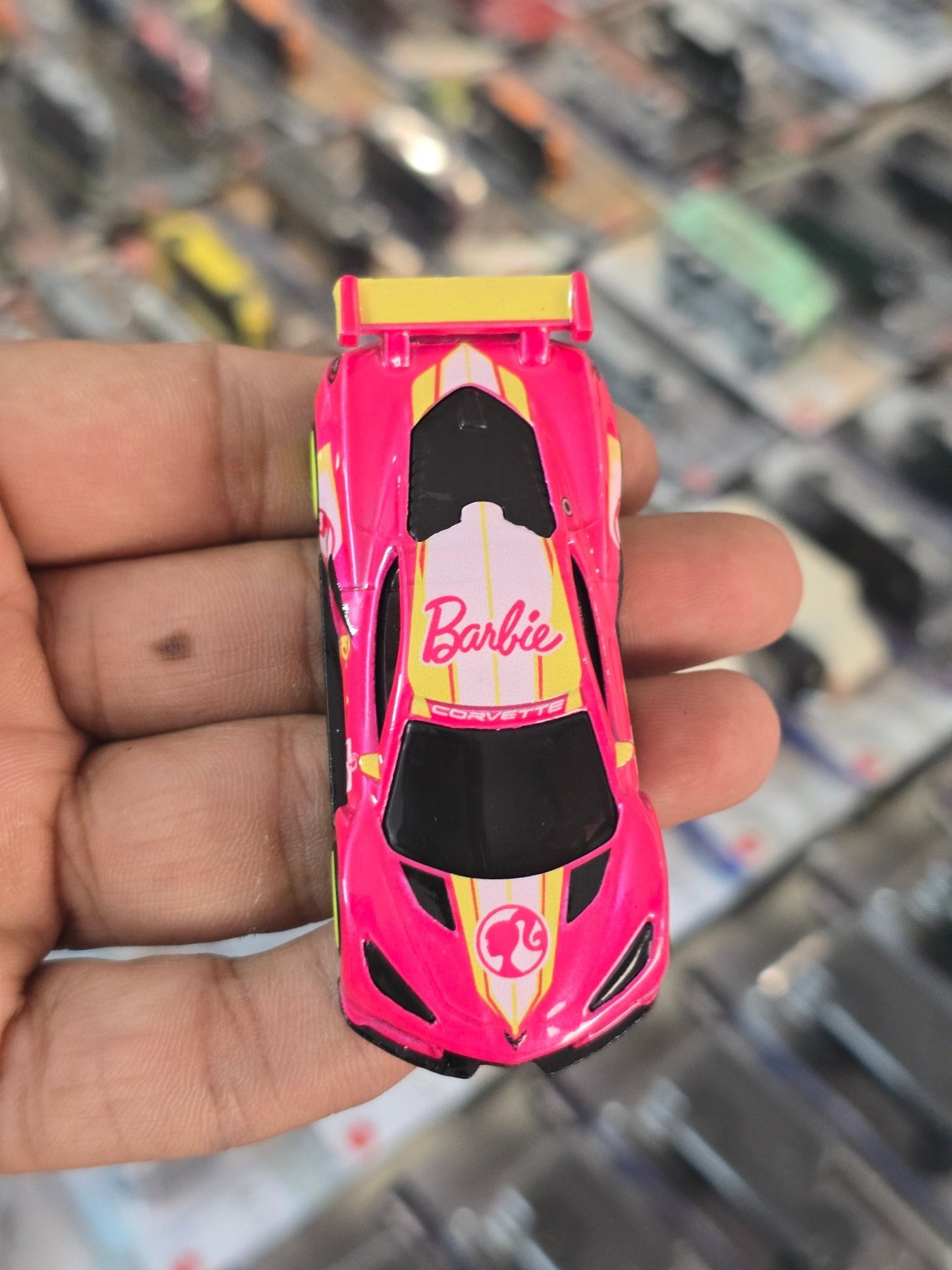 Premium Hot Wheels Barbie Car - Chevrolet Corvette C8.R (Uncarded) - Kinder Logs