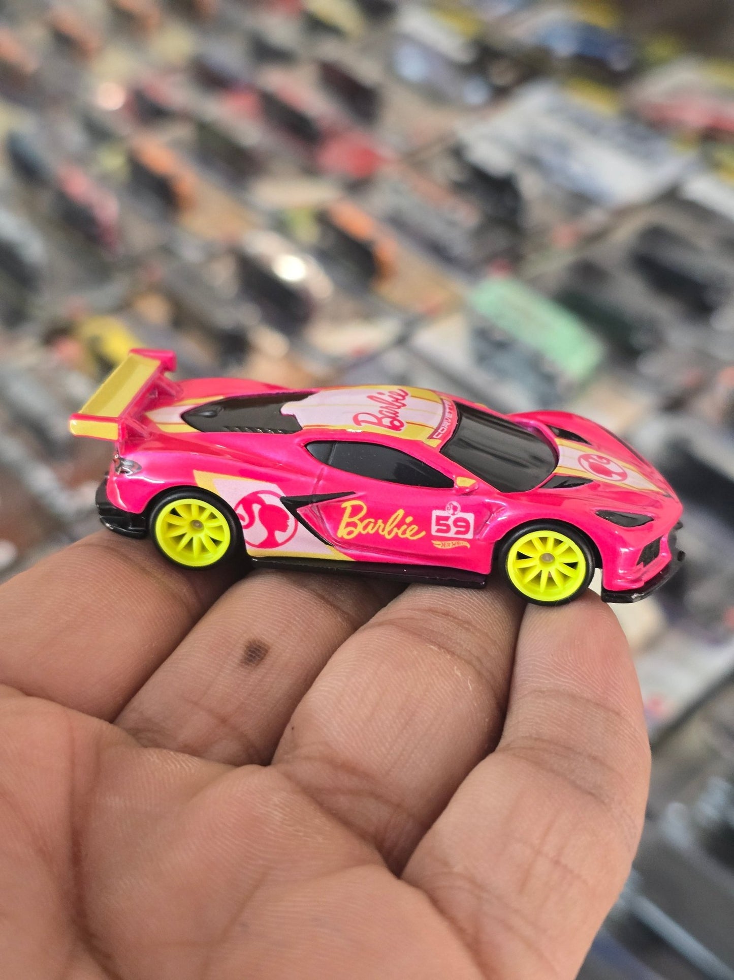 Premium Hot Wheels Barbie Car - Chevrolet Corvette C8.R (Uncarded) - Kinder Logs