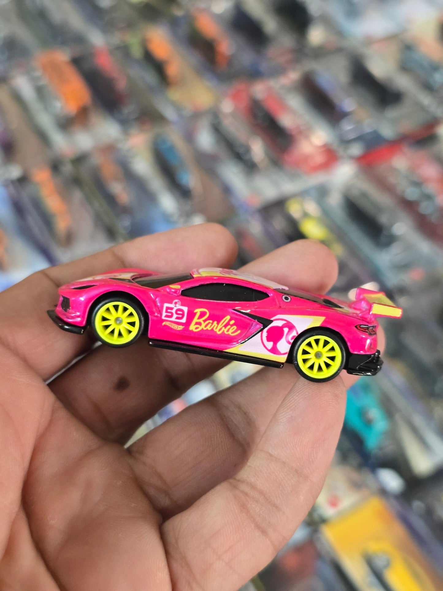 Premium Hot Wheels Barbie Car - Chevrolet Corvette C8.R (Uncarded) - Kinder Logs
