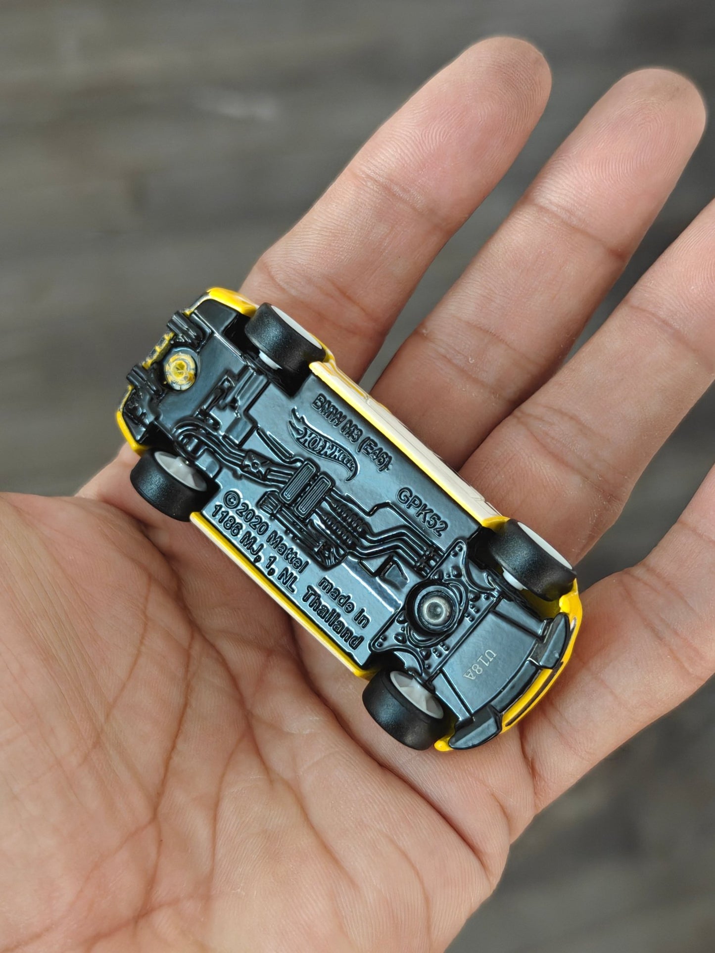 Premium Hot Wheels BMW M3 - Yellow (Uncarded - New) - Kinder Logs