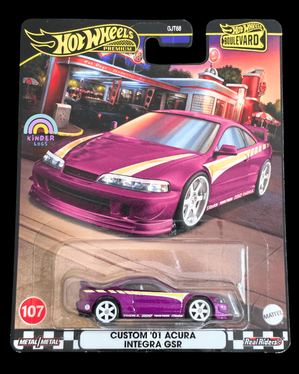 Premium Hot Wheels Custom 2001 Acura Integra GSR - Boulevard 107 (Imported) - Kinder Logs