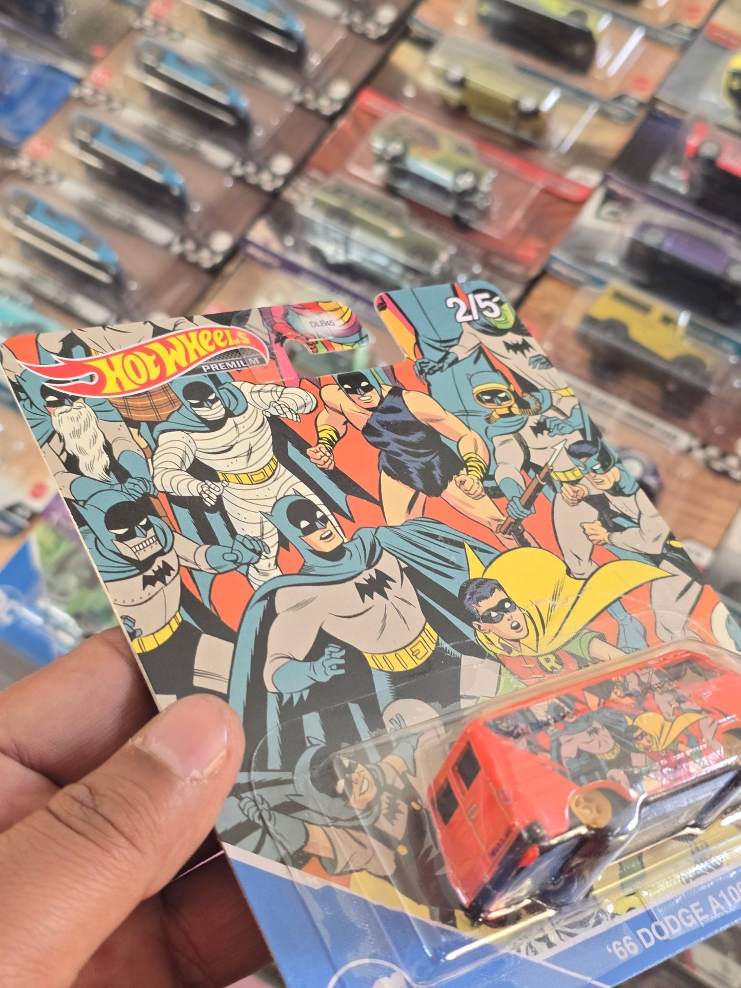 Premium Hot Wheels DC Batman 1966 Dodge A100 (Imported) - Taped Card - Kinder Logs