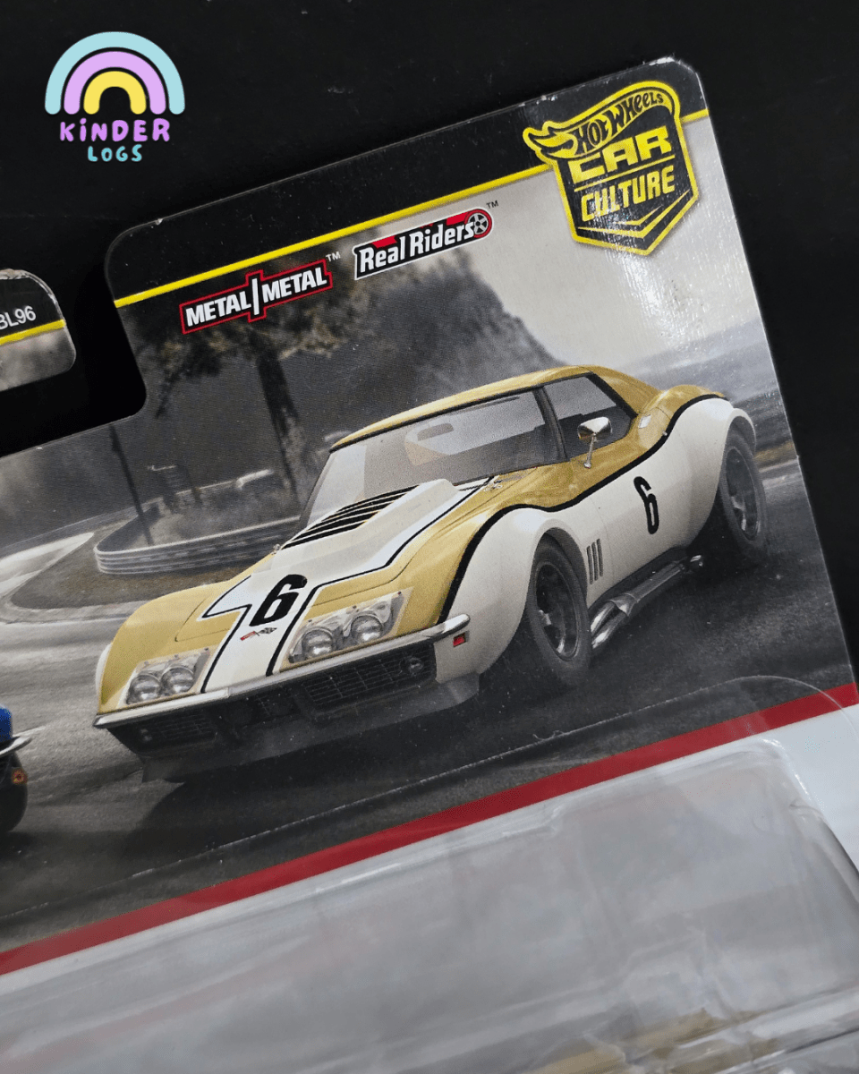 Premium Hot Wheels Duo Pack - Corvette Stingray, 1969 COPO Corvette - Kinder Logs