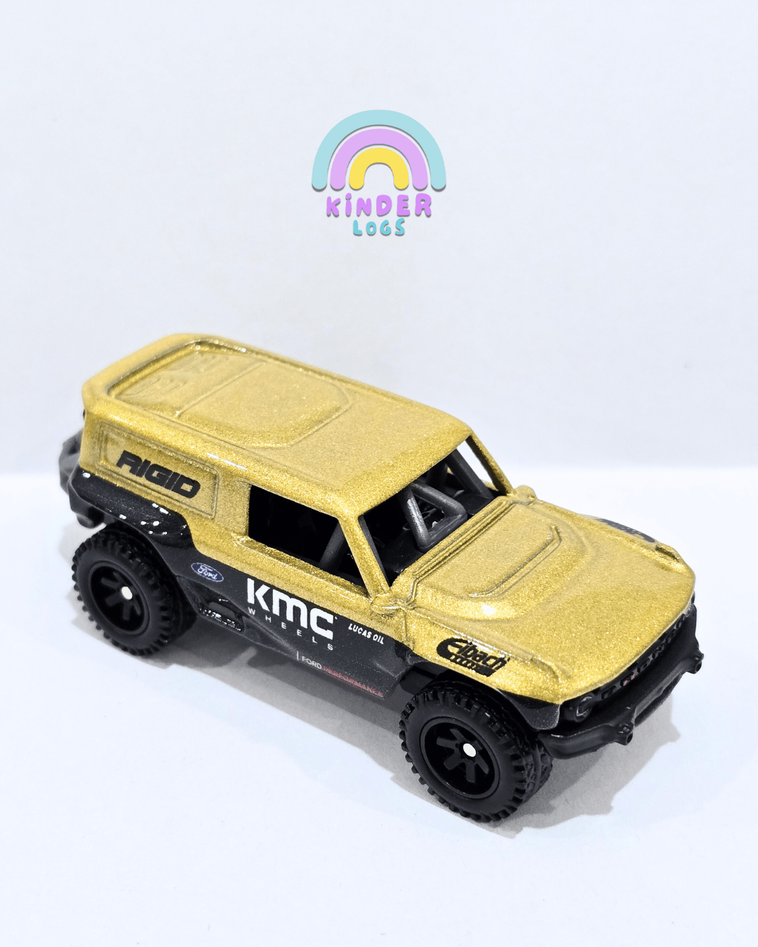 Premium Hot Wheels Ford Bronco R - Metallic Gold (Uncarded) - Kinder Logs