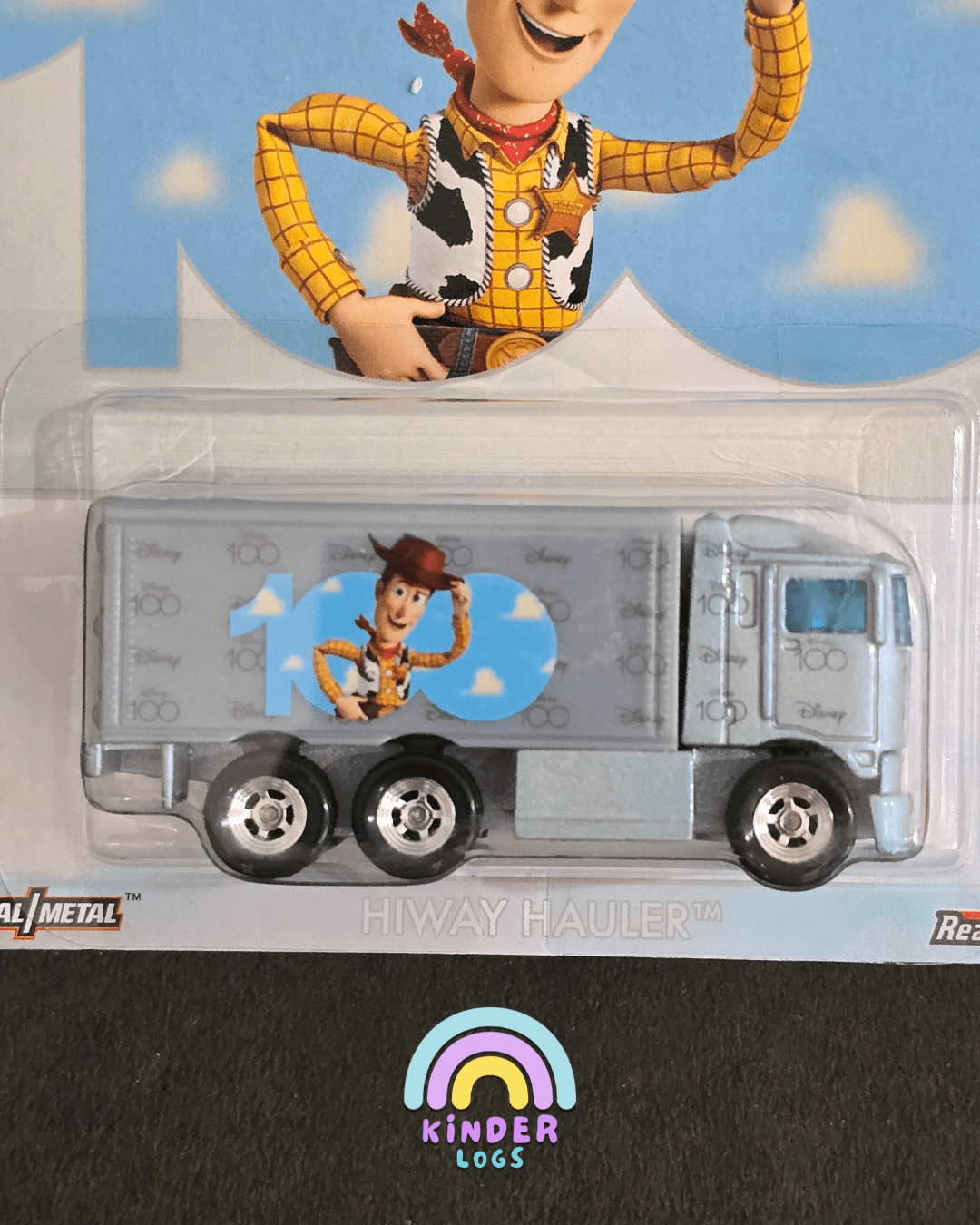 Premium Hot Wheels Hiway Hauler - Disney 100 Edition (Toy Story) - Kinder Logs