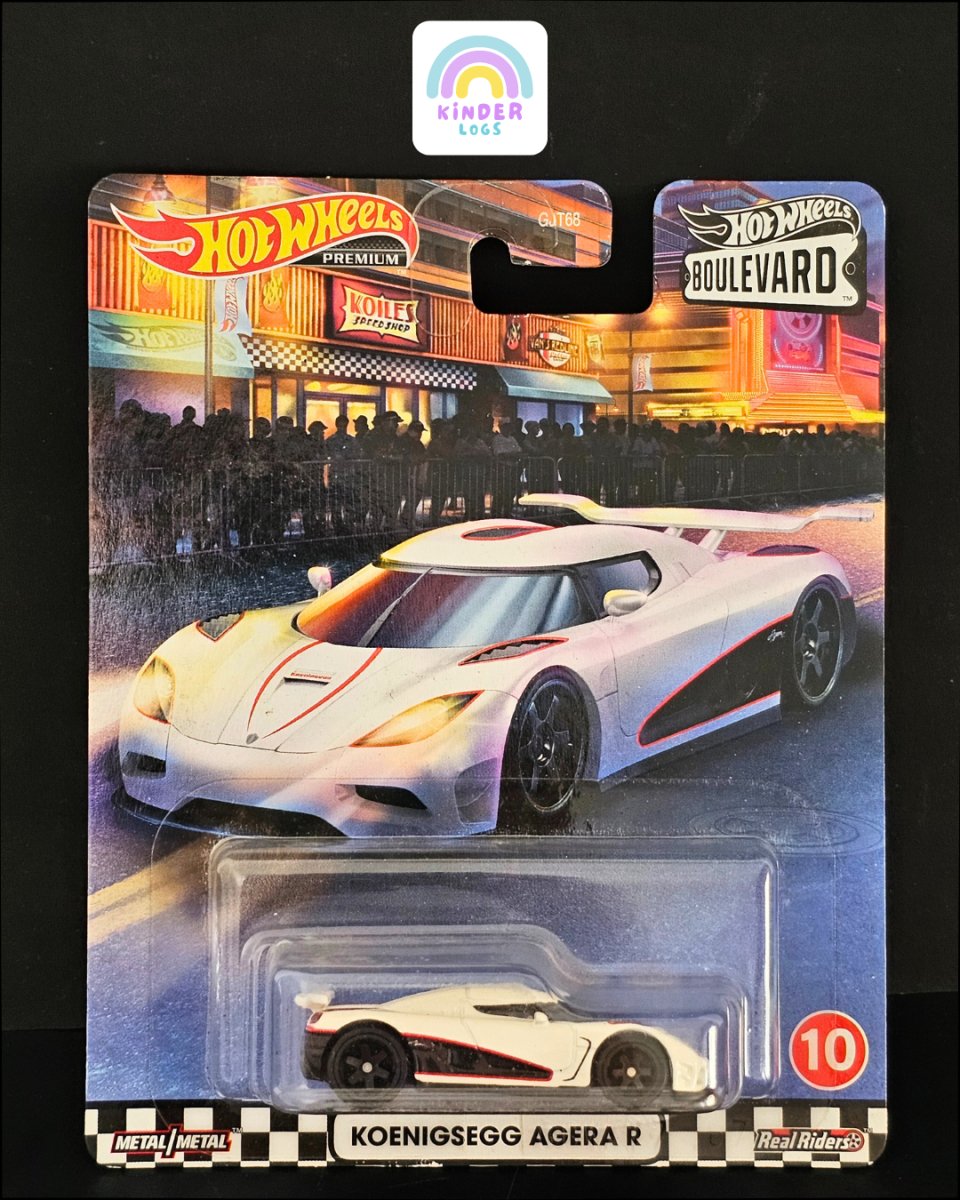 Premium Hot Wheels Koenigsegg Agera R (White Color) - Kinder Logs