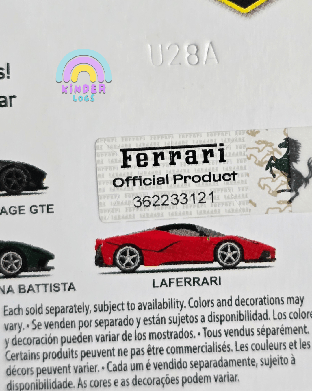 Premium Hot Wheels LaFerrari - Euro Speed (Imported) - Kinder Logs