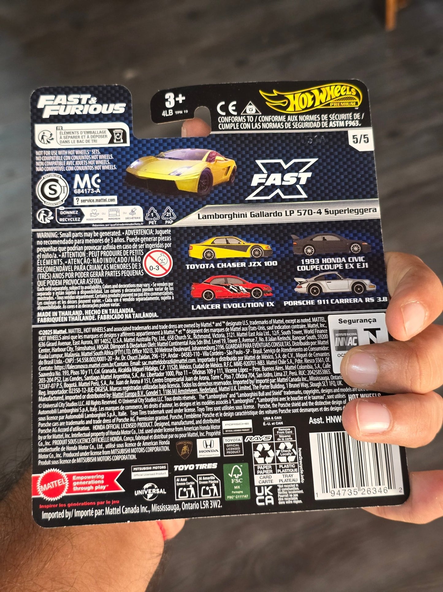 Premium Hot Wheels Lamborghini Gallardo LP 570 - 4 Superleggera - Fast & Furious (Imported) - Kinder Logs