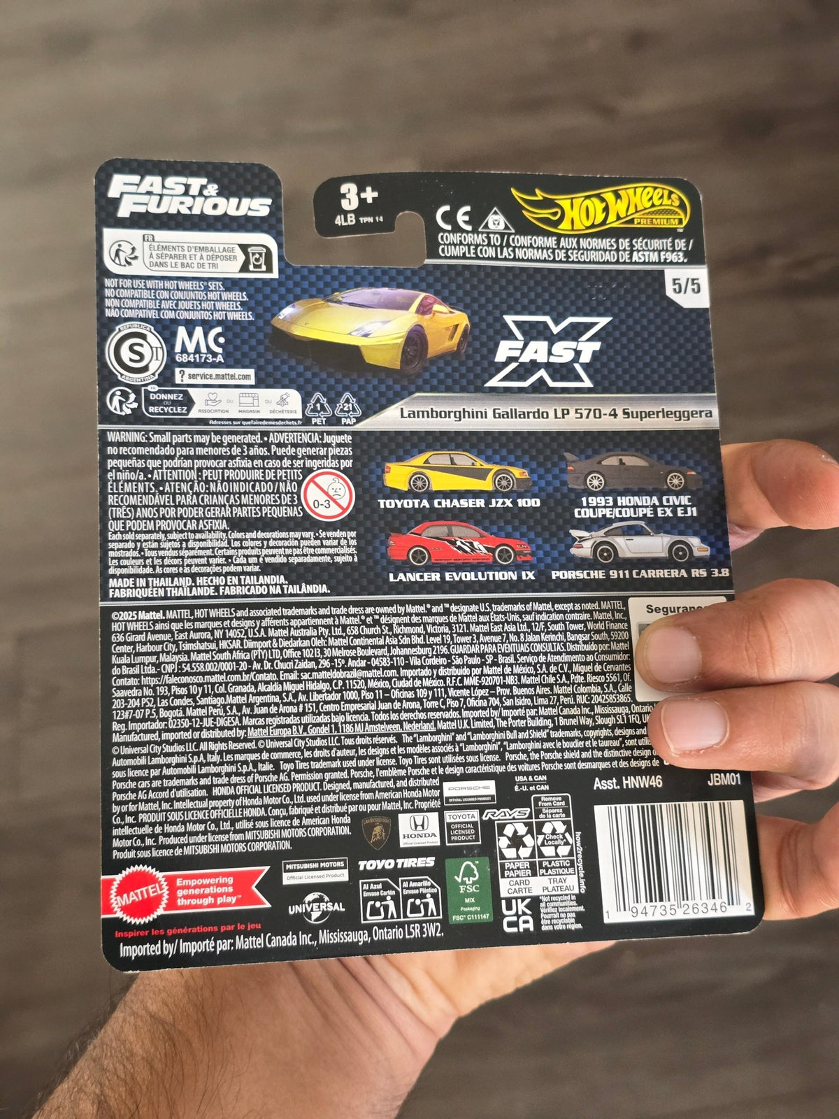 Premium Hot Wheels Lamborghini Gallardo LP 570 - 4 Superleggera - Fast & Furious (Imported) - Kinder Logs