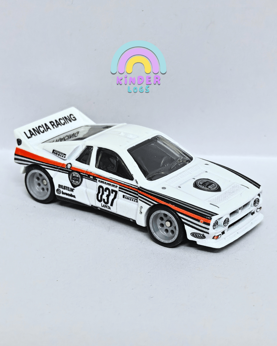 Premium Hot Wheels Lancia Rally 037 - White (Uncarded - New) - Kinder Logs