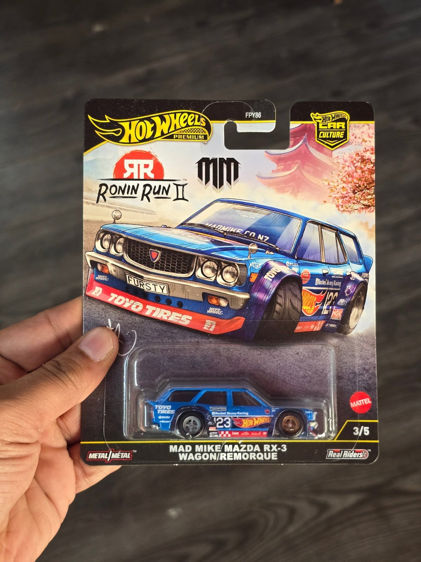 Premium Hot Wheels Mad Mike Mazda RX - 3 Wagon - Ronin Run II (Imported) - Kinder Logs