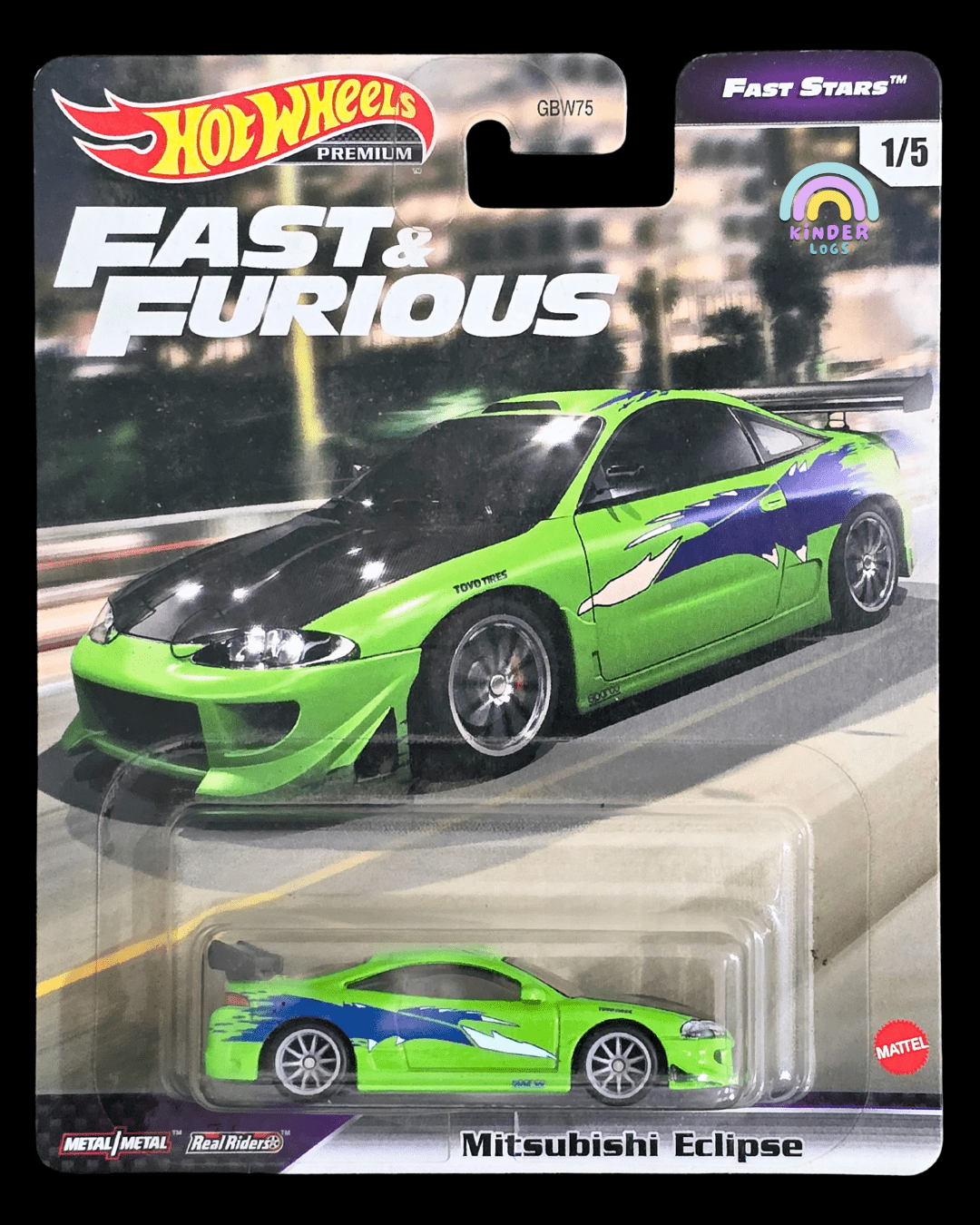 Premium Hot Wheels Mitsubishi Eclipse - Fast Stars - F&F (Imported) - Kinder Logs
