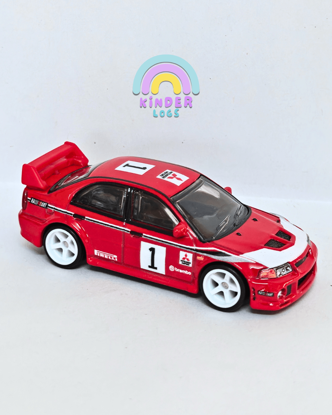 Premium Hot Wheels Mitsubishi Lancer Evolution VI - Red (Uncarded - New) - Kinder Logs
