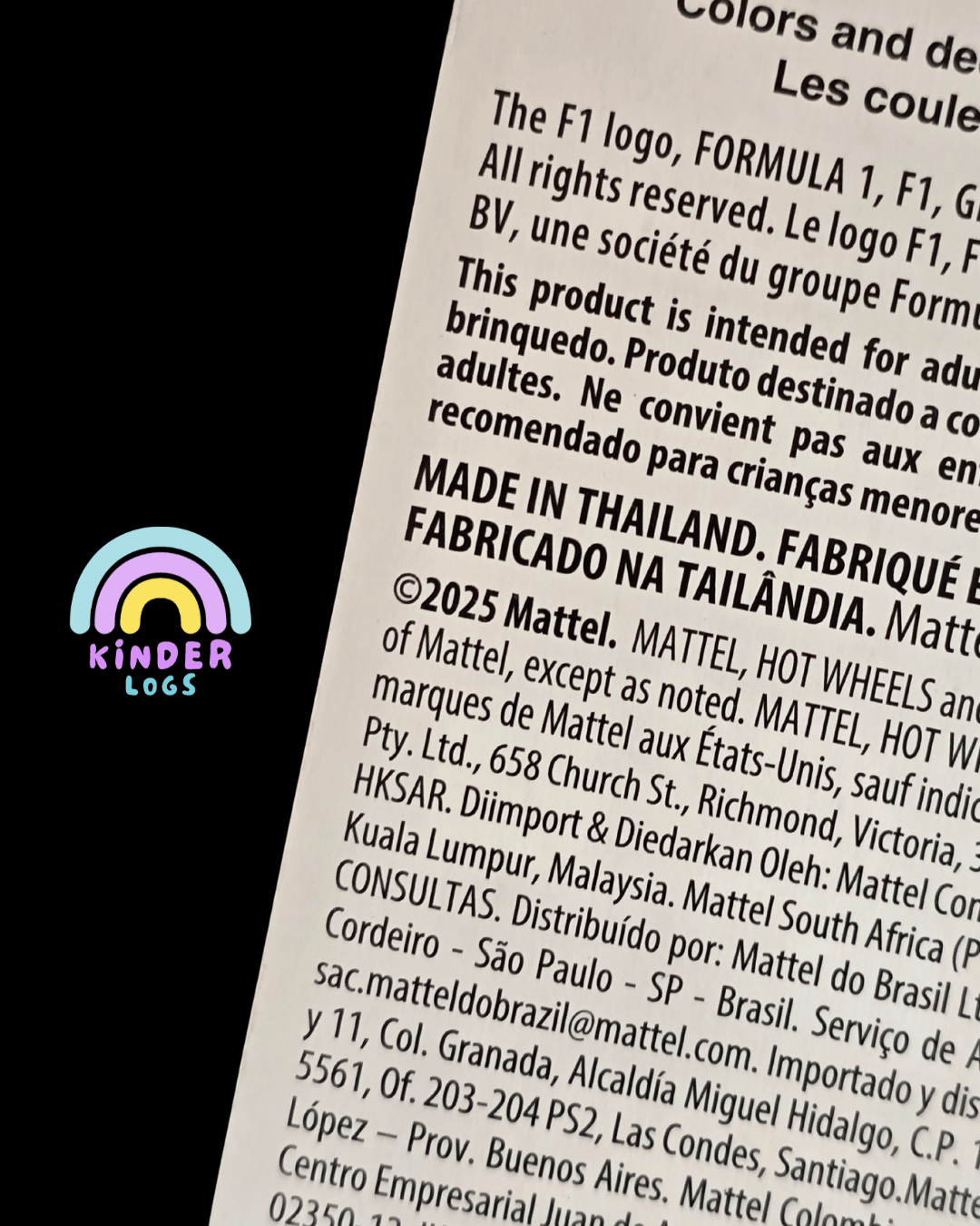 Premium Hot Wheels MoneyGram Haas F1 Team - VF - 24 (20) - Imported - Kinder Logs