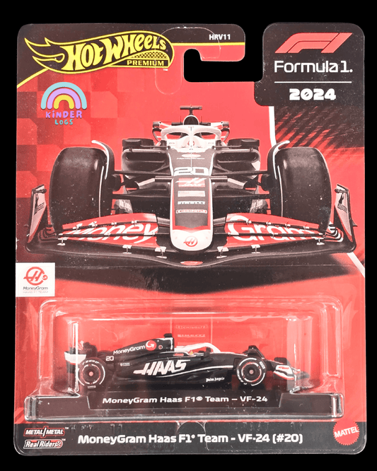 Premium Hot Wheels MoneyGram Haas F1 Team - VF - 24 (20) - Imported - Kinder Logs