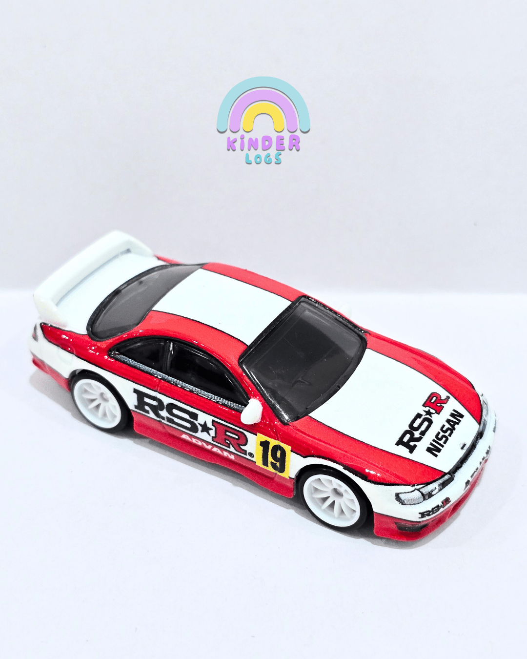 Premium Hot Wheels Nissan Silvia S14 - Red - White (Uncarded) - Kinder Logs
