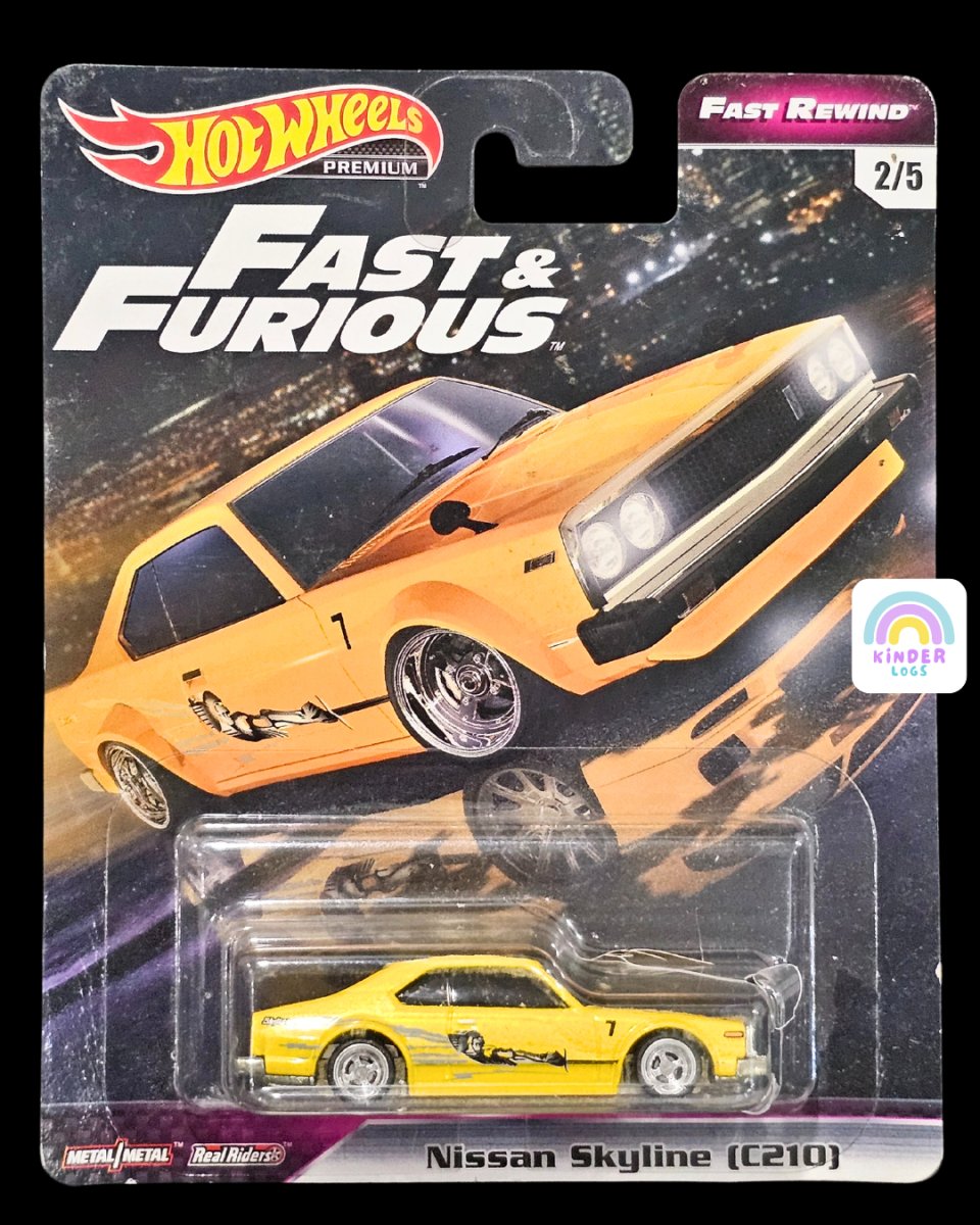 Premium Hot Wheels Nissan Skyline (C210) - Fast & Furious - Kinder Logs