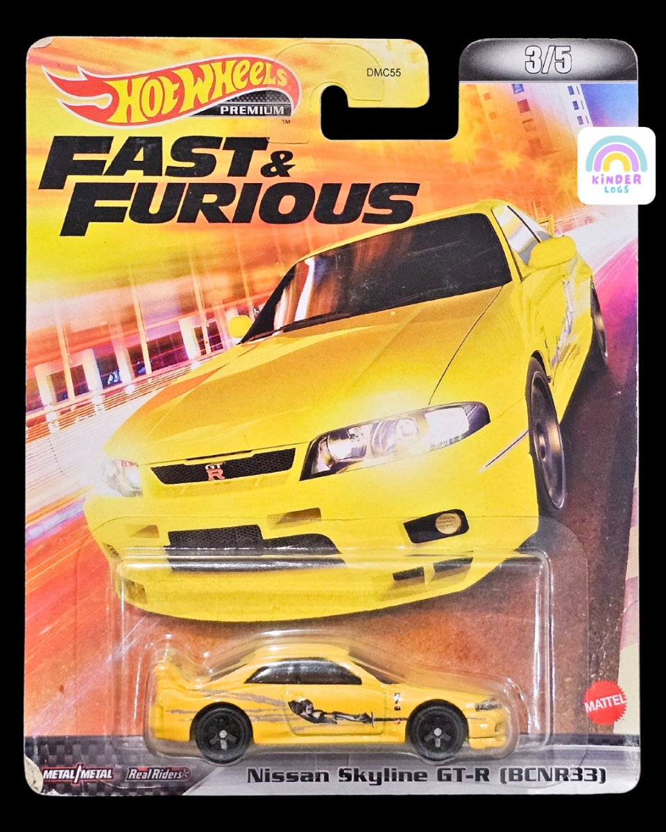Premium Hot Wheels Nissan Skyline GT - R (BCNR33) - Fast & Furious - Kinder Logs