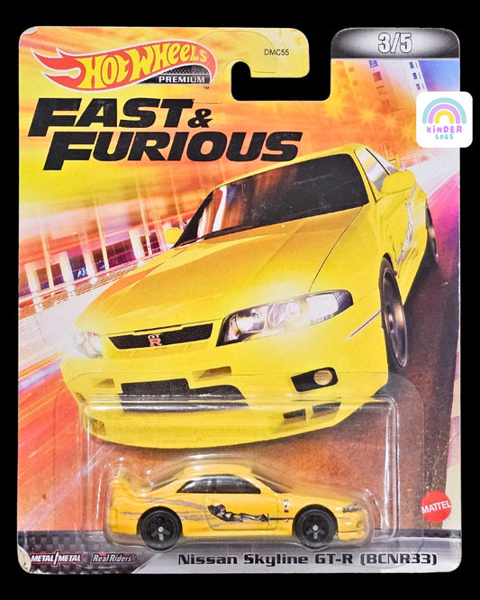 Premium Hot Wheels Nissan Skyline GT - R (BCNR33) - Fast & Furious - Kinder Logs