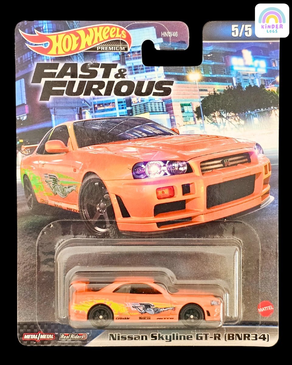 Premium Hot Wheels Nissan Skyline GT - R (BNR34) - Fast And Furious - Kinder Logs