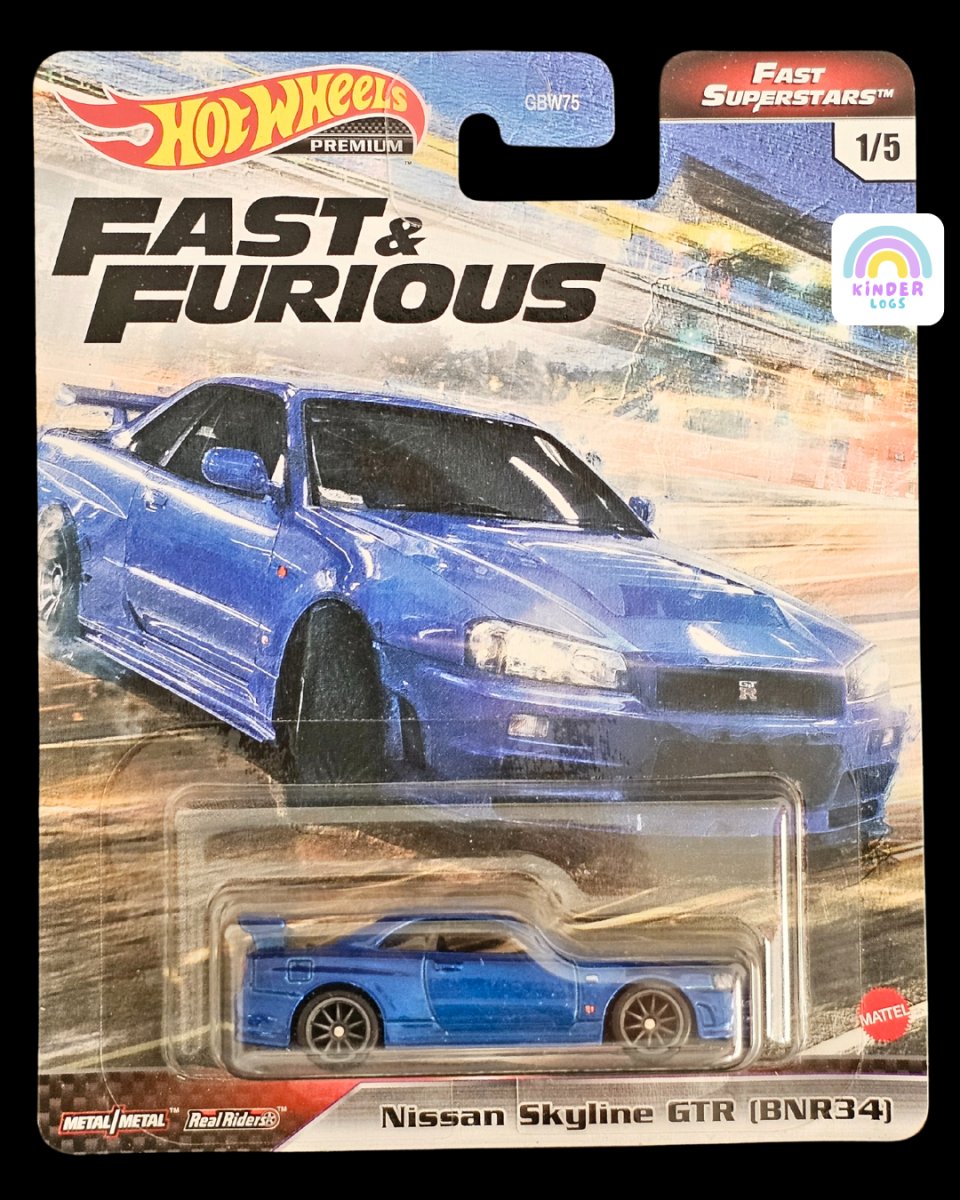 Premium Hot Wheels Nissan Skyline GTR (BNR34) - Fast And Furious - Kinder Logs