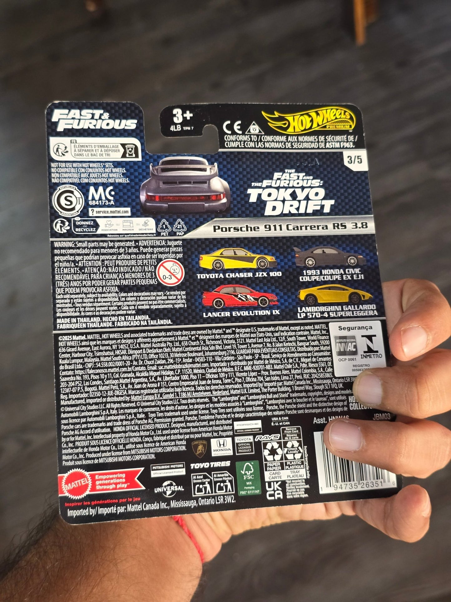 Premium Hot Wheels Porsche 911 Carrera 3.8 - Fast & Furious (Imported) - Kinder Logs