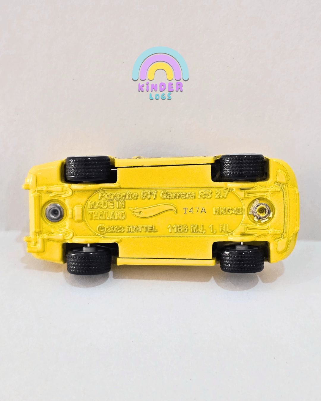 Premium Hot Wheels Porsche 911 Carrera RS 2.7 - Yellow (Uncarded) - Kinder Logs