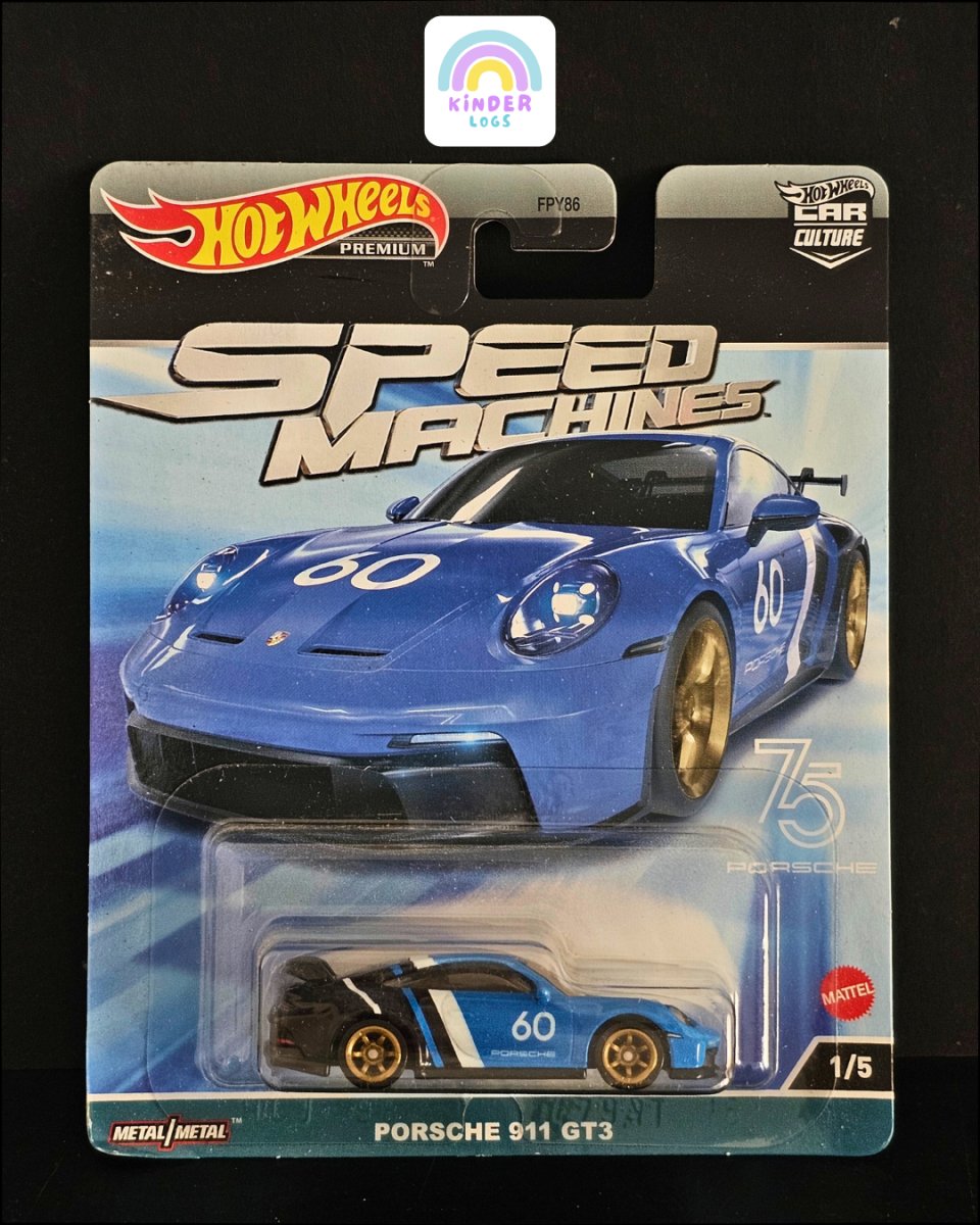 Premium Hot Wheels Porsche 911 GT3 - Speed Machines - Kinder Logs
