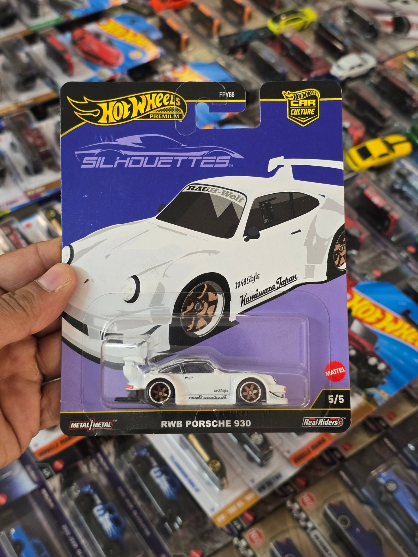 Premium Hot Wheels RWB Porsche 930 Silhouettes - White (Imported) - Kinder Logs