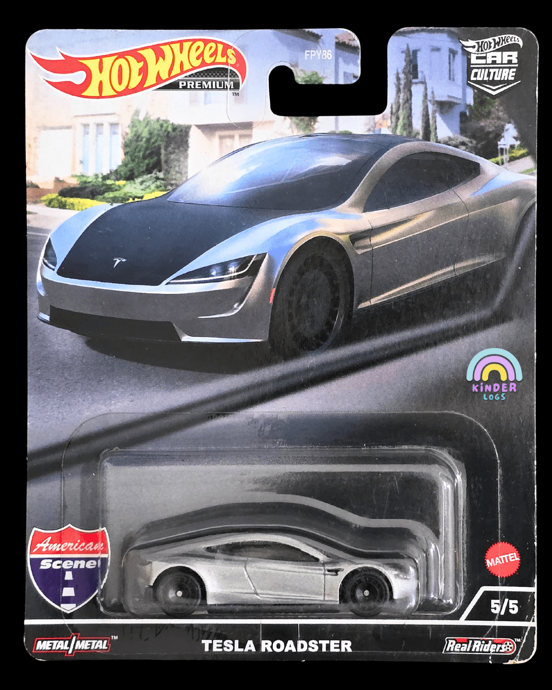 Premium Hot Wheels Tesla Roadster - American Scene (Imported) - Kinder Logs