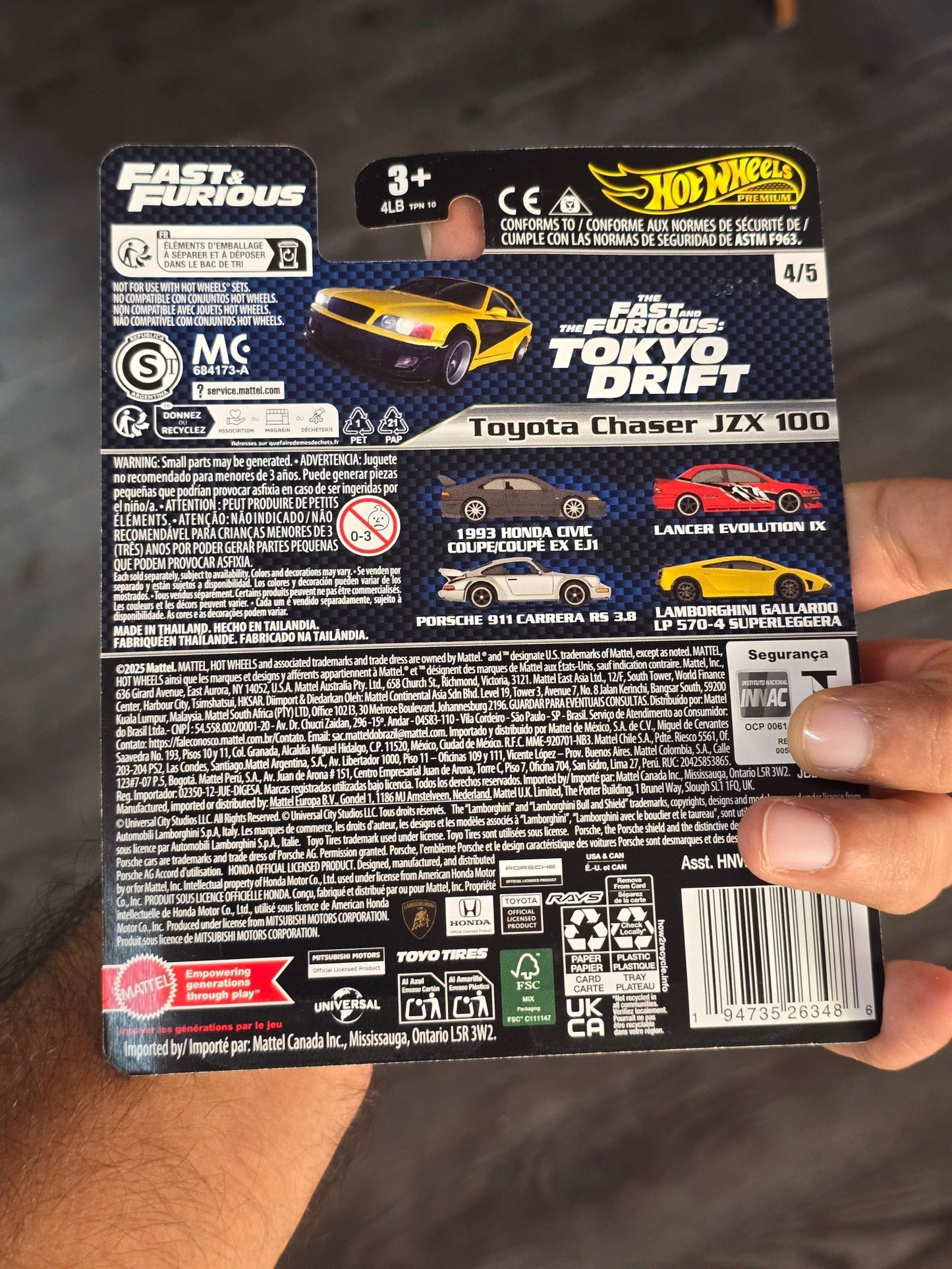 Premium Hot Wheels Toyota Chaser JZX 100 - Fast & Furious (Imported) - Kinder Logs