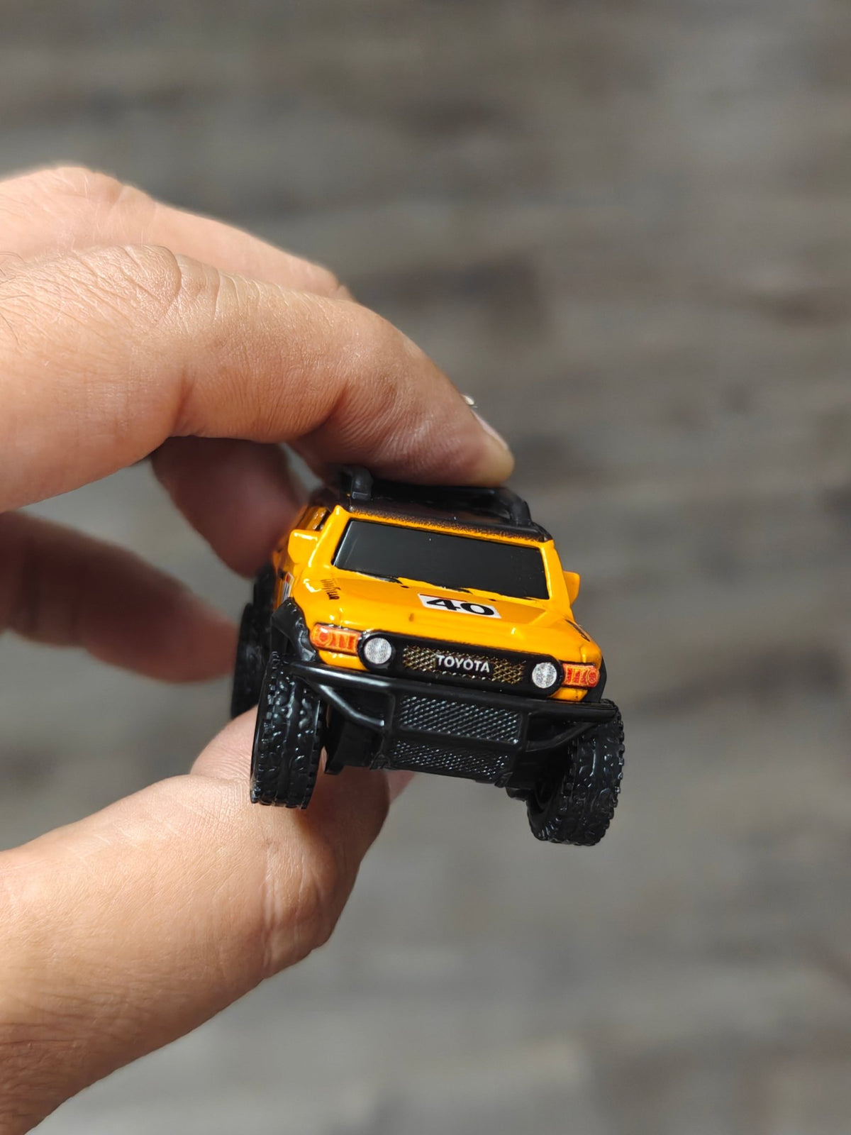 Premium Hot Wheels Toyota FJ Cruiser - Orange (Uncarded - New) - Kinder Logs