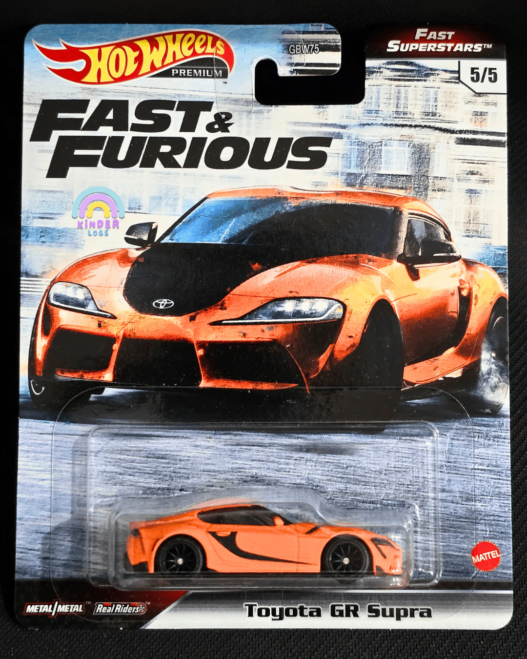 Premium Hot Wheels Toyota GR Supra - Fast & Furious (Fast Superstars) - Kinder Logs