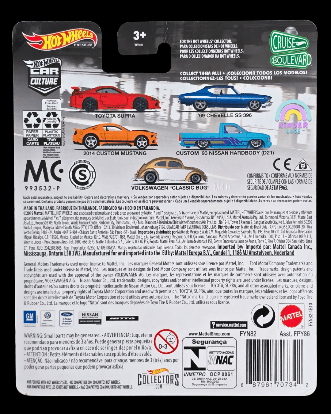 Premium Hot Wheels Volkswagen Classic Bug - Cruise Boulevard - Kinder Logs