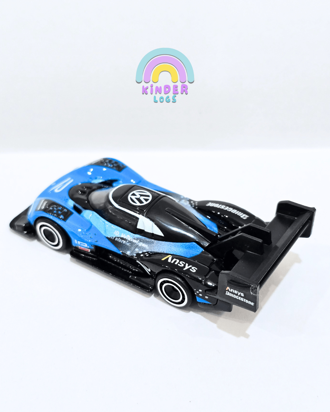 Premium Hot Wheels Volkswagen ID R - Blue - Black (Uncarded) - Kinder Logs