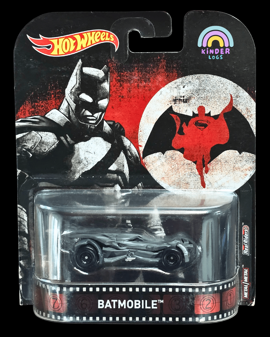 Real Riders Hot Wheels Batmobile (Rare Card) - Kinder Logs