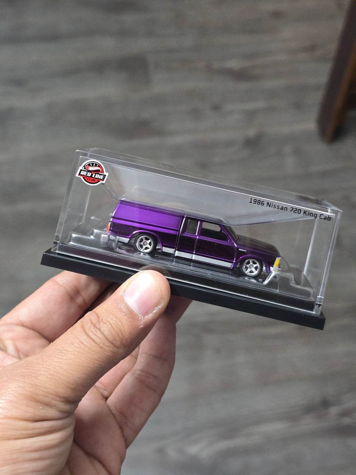 RLC Hot Wheels 1986 Nissan 720 King Cab (Spectraflame Dark Purple) - Kinder Logs