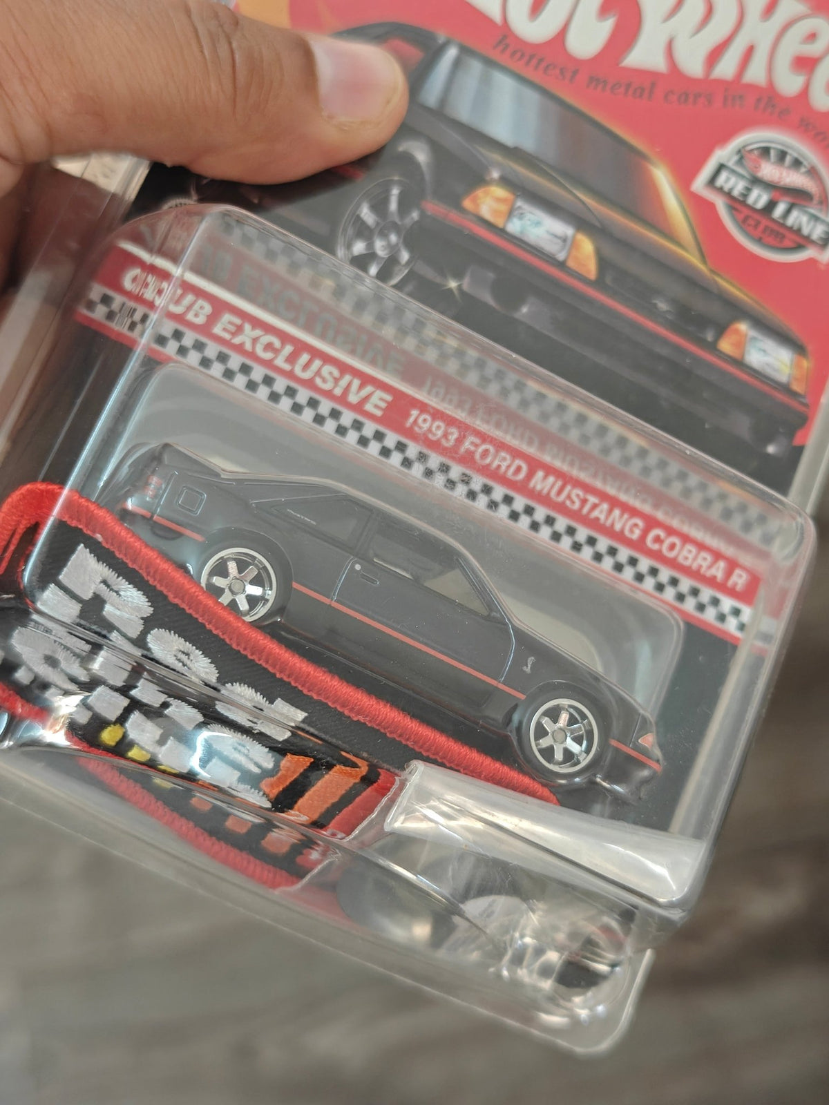 RLC Hot Wheels 1993 Ford Mustang Cobra R (Spectraflame Black) - Kinder Logs