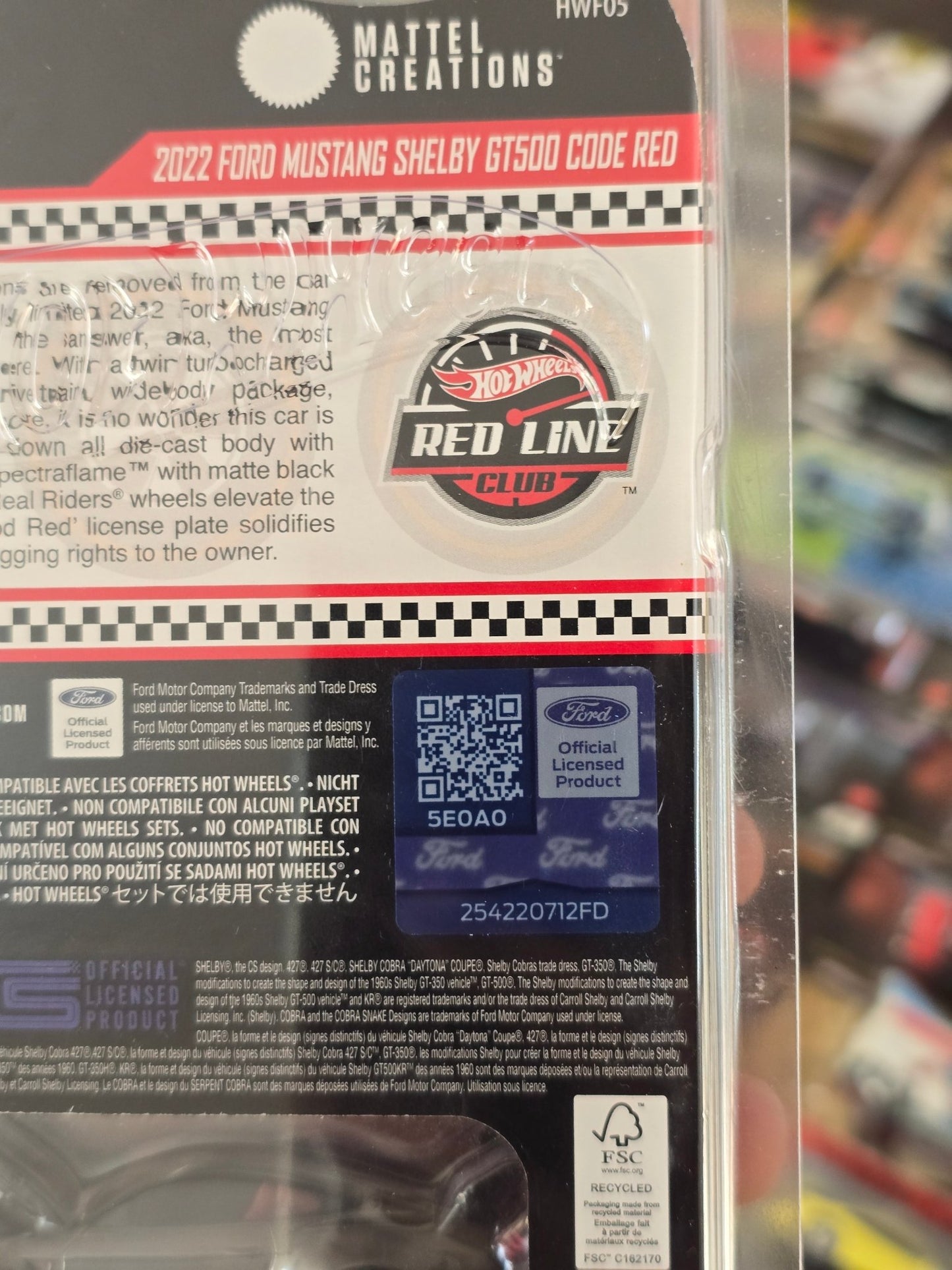 RLC Hot Wheels 2022 Ford Mustang Shelby GT500 Code Red - Kinder Logs