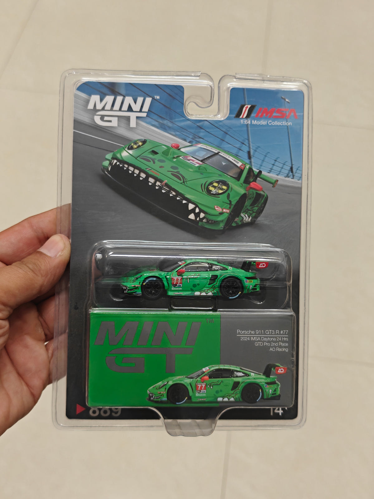 Mini GT Rexy Porsche 911 GT3 R #77 AO Racing #889 (GTD Pro 2nd Place)