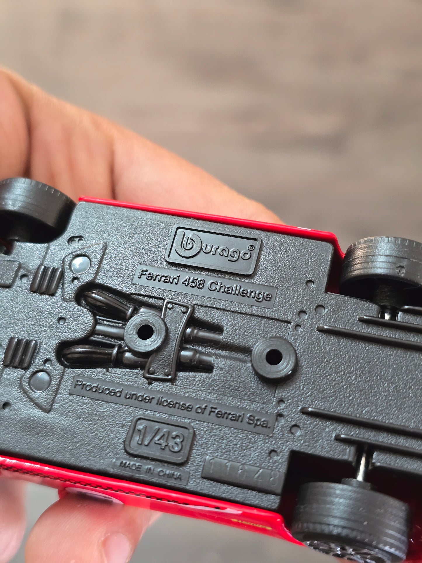 1:43 Bburago Ferrari 458 Challenge - Red (Uncarded - New)