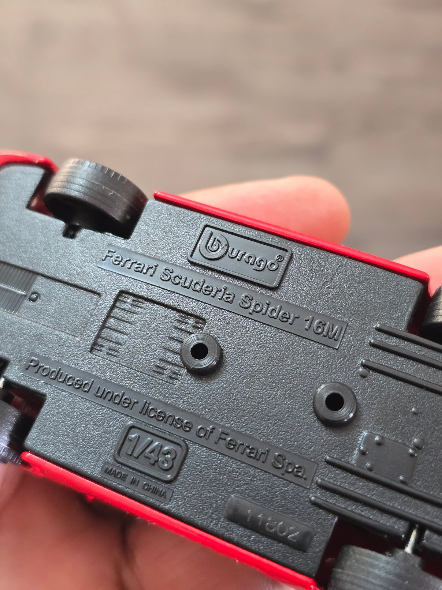 1:43 Bburago Ferrari Scuderia Spider 16M - Red (Uncarded - New)