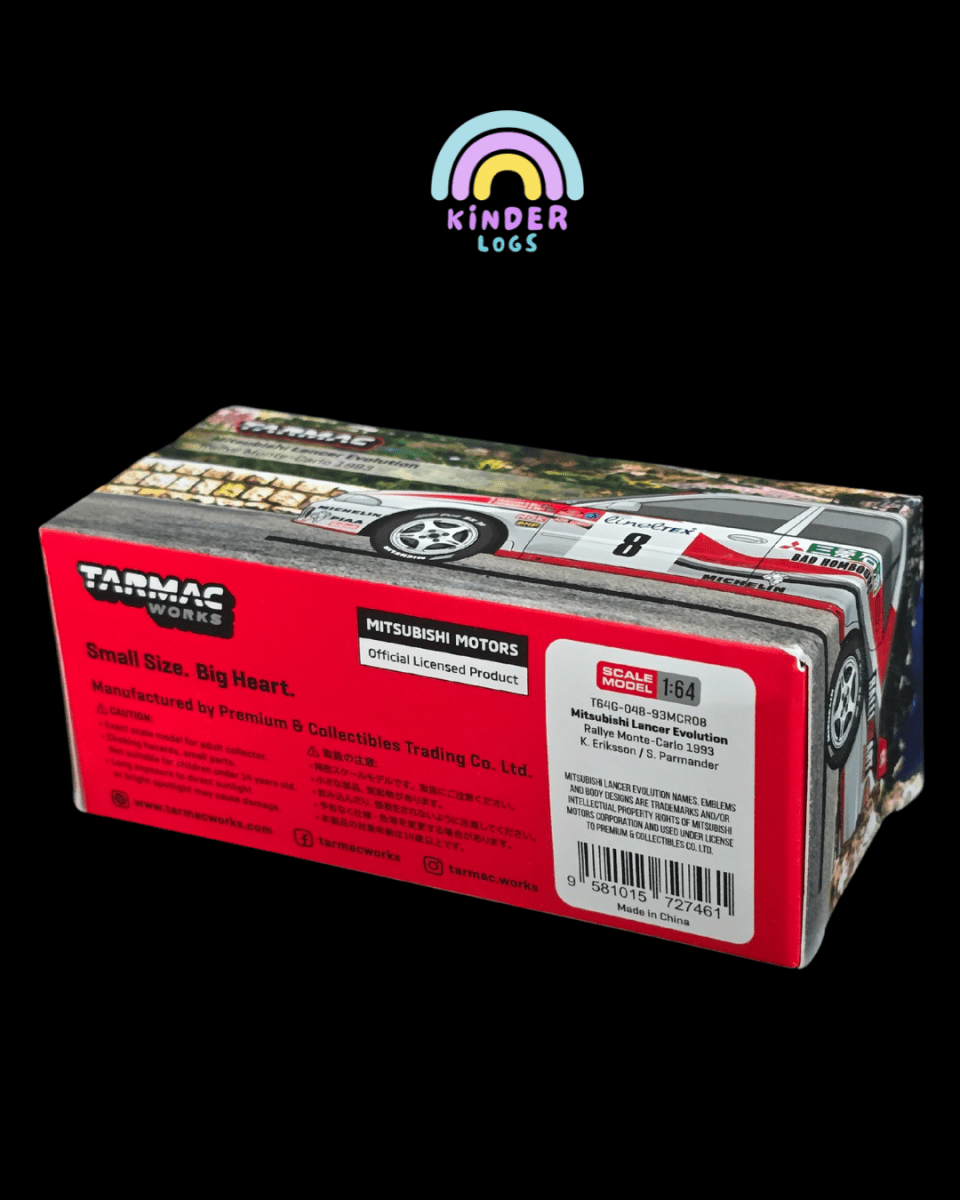 Tarmac Works Mitsubishi Lancer Evolution (Rallye Monte - Carlo 1993) - Kinder Logs