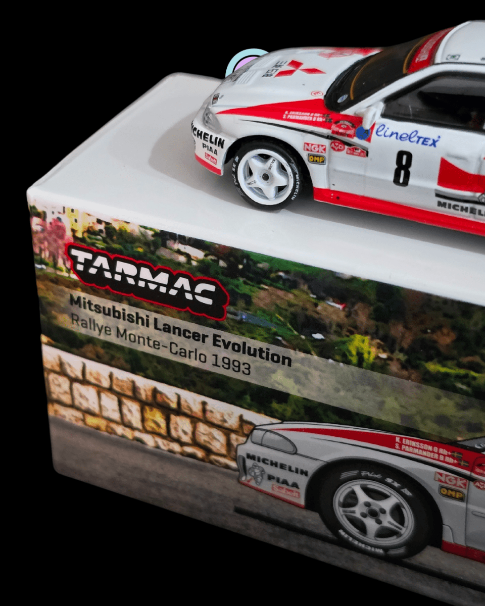 Tarmac Works Mitsubishi Lancer Evolution (Rallye Monte - Carlo 1993) - Kinder Logs